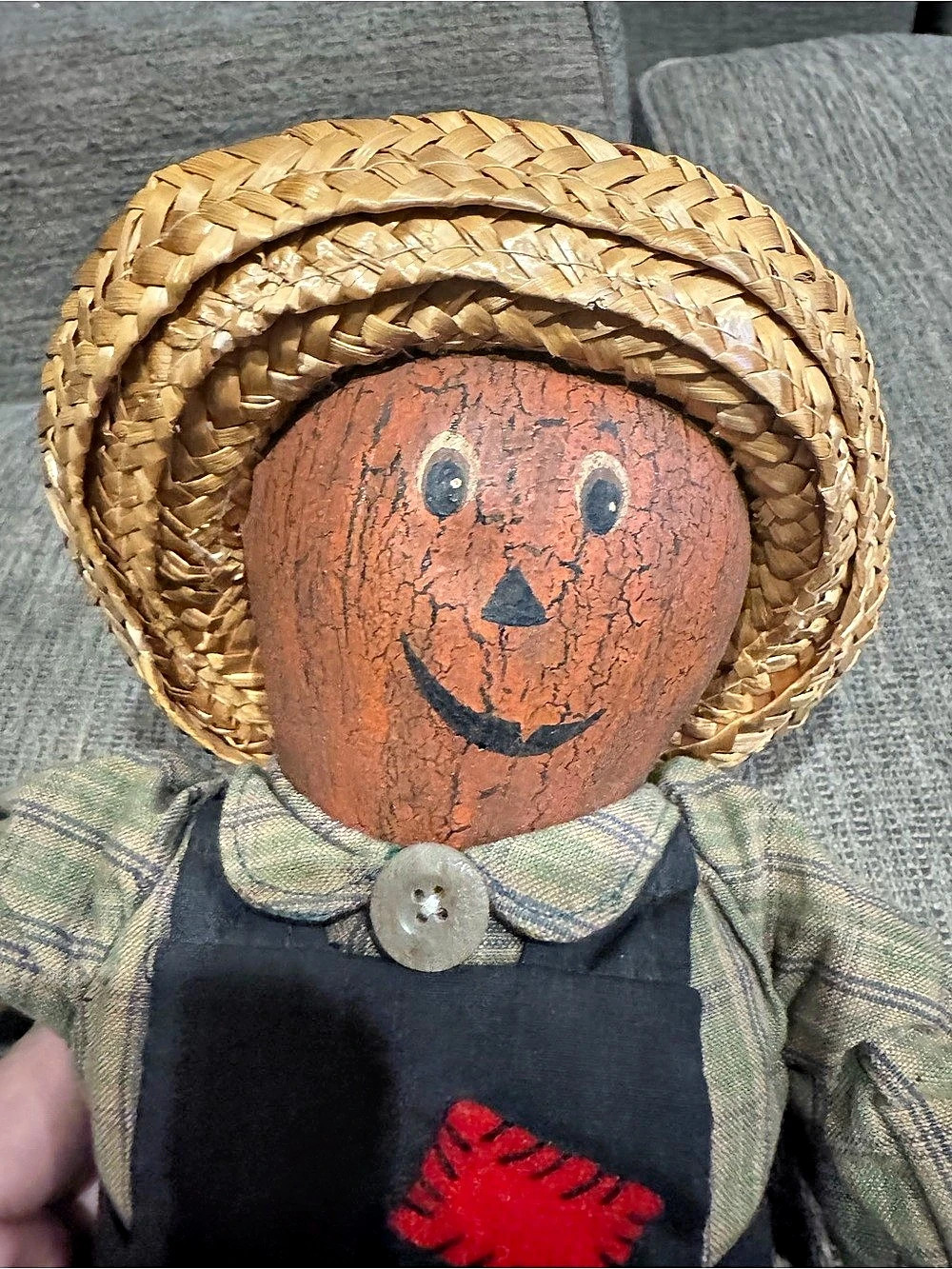 Vintage House of Hatten Primitive Scarecrow Folk Art Doll